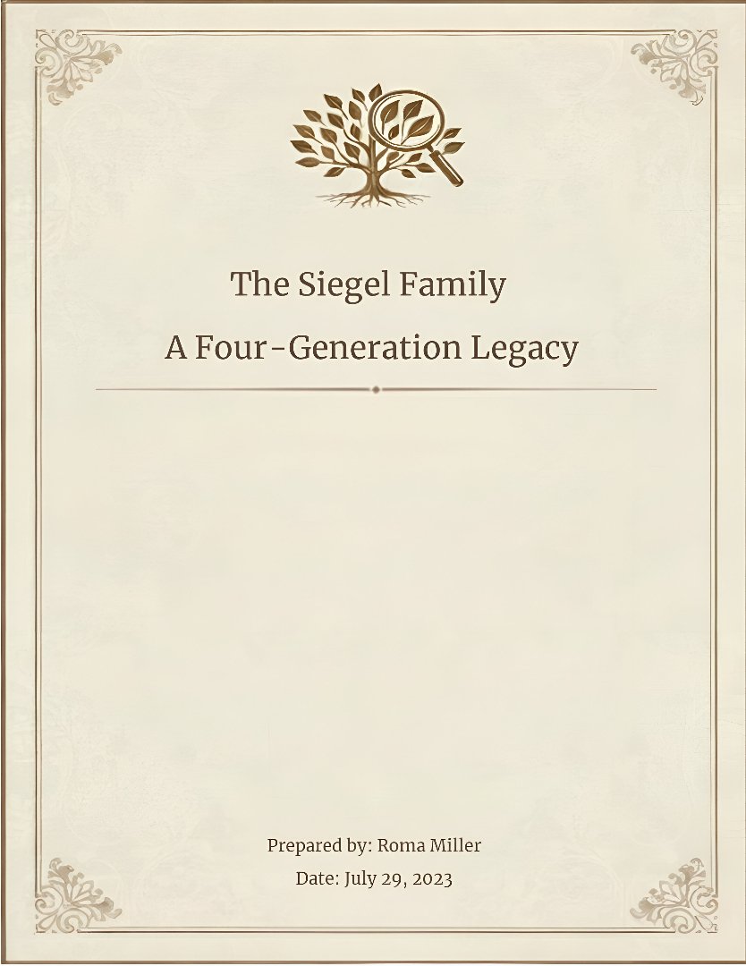 The Siegel Family Four-Generation Report Cover