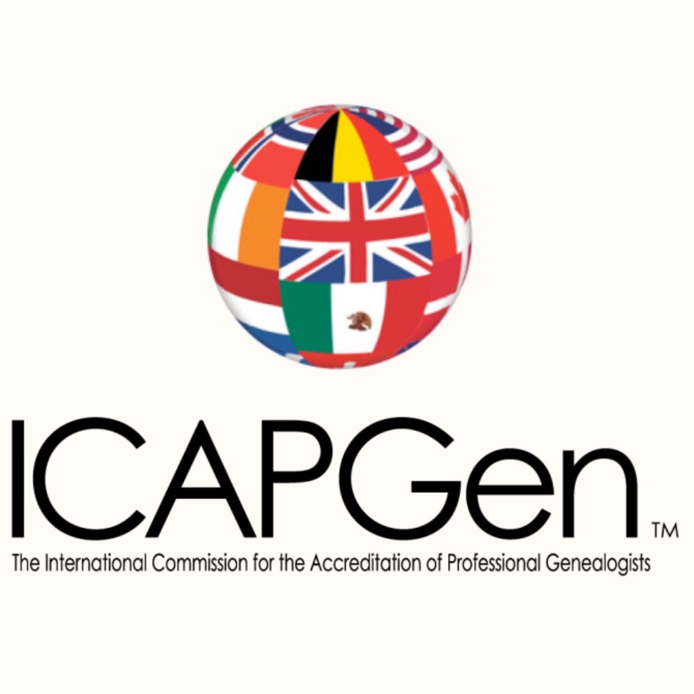 ICAPGen – International Commission for the Accreditation of Professional Genealogists member badge